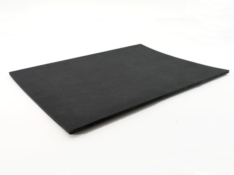 An architectural floor plan showing different rubber flooring colors used to define specific zones